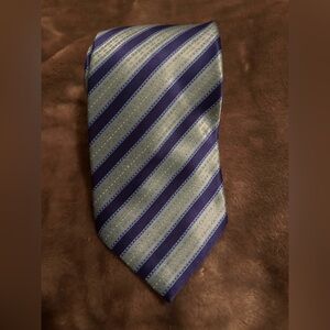 Steffano Ricci.  Italy 100% Silk Necktie - blue grey  stripe - 3 1/2"…